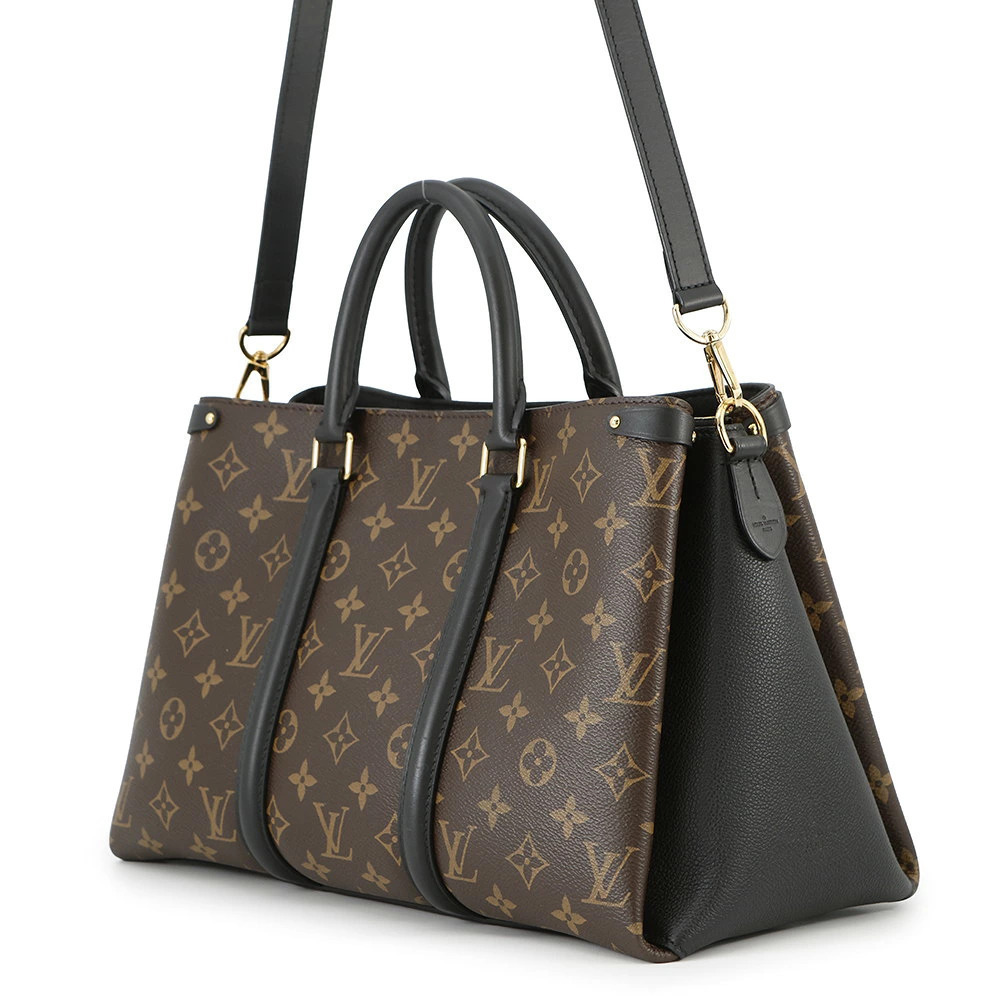 Louis Vuitton Handbag Soufflot Brown Macassar NV Monogram Shoulder Black